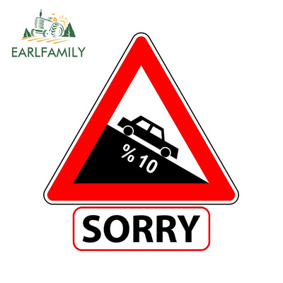 EARLFAMILY 13cm Lassú járműhöz Bocsánat Vicces Autómatricák Elzáródás Karcolás Hűtőszekrény Lökhárító Vinyl autóburkolat lakóautó dekor