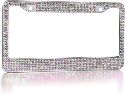 1 DB US Model rendszámtábla keret Bling Crystal Women rendszámtábla keret Licencborító tartó strasszos autó jogosítványkeret