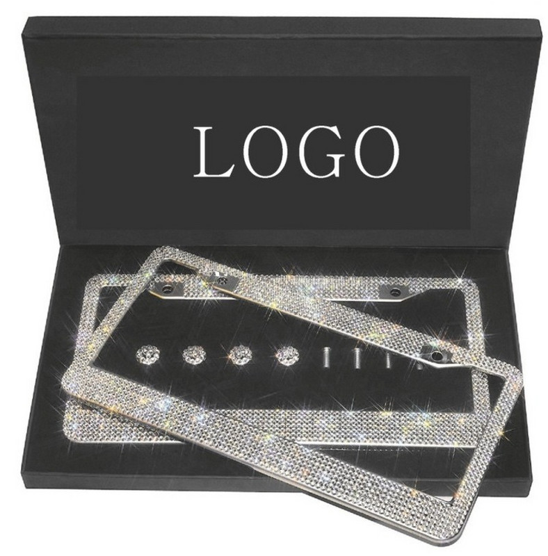 1 DB US Model rendszámtábla keret Bling Crystal Women rendszámtábla keret Licencborító tartó strasszos autó jogosítványkeret