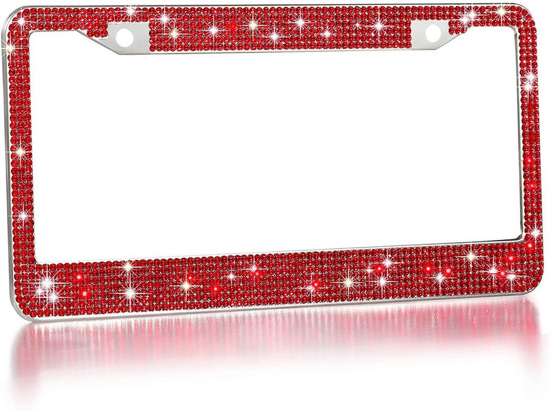 1 DB US Model rendszámtábla keret Bling Crystal Women rendszámtábla keret Licencborító tartó strasszos autó jogosítványkeret