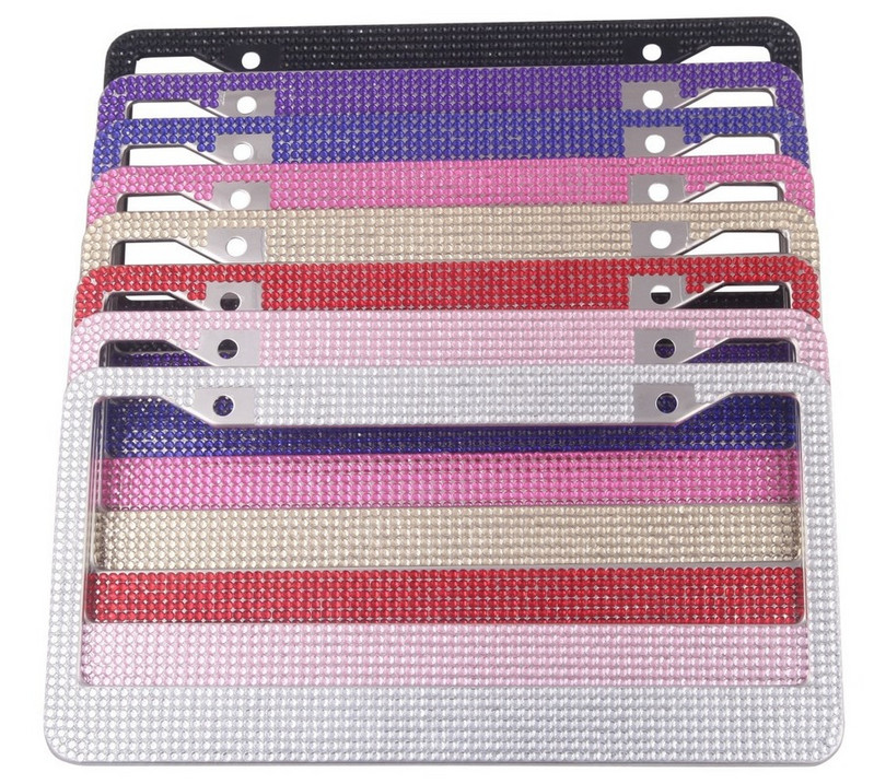 1 DB US Model rendszámtábla keret Bling Crystal Women rendszámtábla keret Licencborító tartó strasszos autó jogosítványkeret