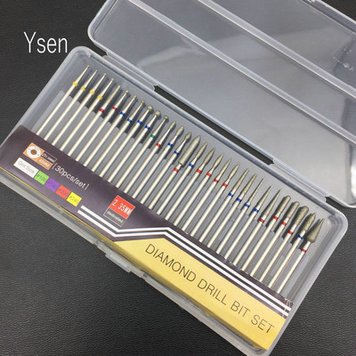 Set dijamantnih svrdla za nokte od 30 komada, glodalo, glodalo, glodalo, čiste turpije za električni pribor za stroj za manikuru