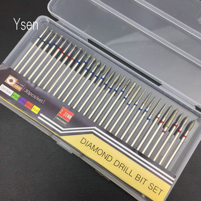 Set dijamantnih svrdla za nokte od 30 komada, glodalo, glodalo, glodalo, čiste turpije za električni pribor za stroj za manikuru