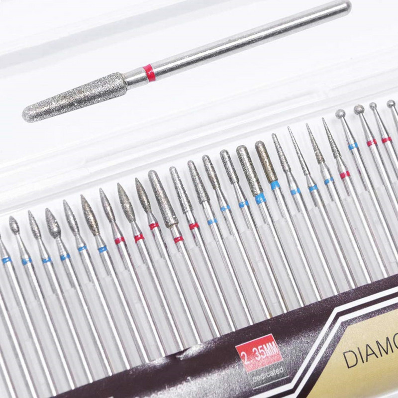 Set dijamantnih svrdla za nokte od 30 komada, glodalo, glodalo, glodalo, čiste turpije za električni pribor za stroj za manikuru