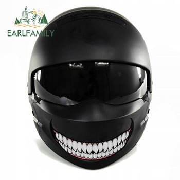 EARLFAMILY 13cm For Scary Devil Tooth Helmet Car Stickers RV JDM Motorcycle Decal Waterproof Camper Van Funny Car Assessoires