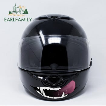 EARLFAMILY 13cm For Scary Devil Tooth Helmet Car Stickers RV JDM Motorcycle Decal Waterproof Camper Van Funny Car Assessoires