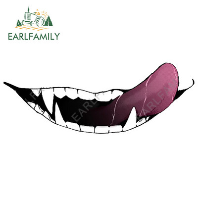 EARLFAMILY 13 cm-es Scary Devil Tooth sisakhoz autómatricák RV JDM motorkerékpár matrica vízálló lakóautó Vicces autós felszerelések