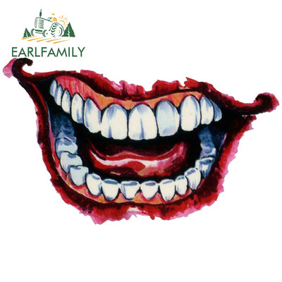 EARLFAMILY 13 cm-es Scary Devil Tooth sisakhoz autómatricák RV JDM motorkerékpár matrica vízálló lakóautó Vicces autós felszerelések