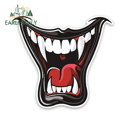 EARLFAMILY 13 cm-es Scary Devil Tooth sisakhoz autómatricák RV JDM motorkerékpár matrica vízálló lakóautó Vicces autós felszerelések