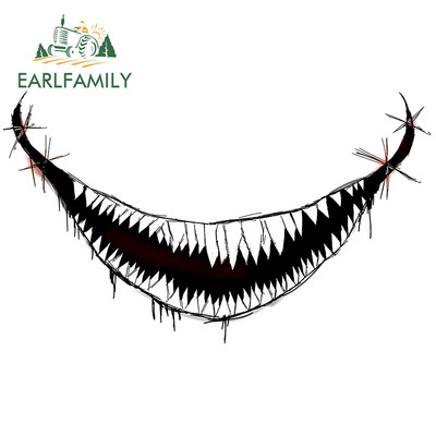 EARLFAMILY 13 cm-es Scary Devil Tooth sisakhoz autómatricák RV JDM motorkerékpár matrica vízálló lakóautó Vicces autós felszerelések