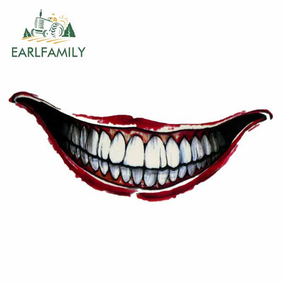 EARLFAMILY 13 cm-es Scary Devil Tooth sisakhoz autómatricák RV JDM motorkerékpár matrica vízálló lakóautó Vicces autós felszerelések