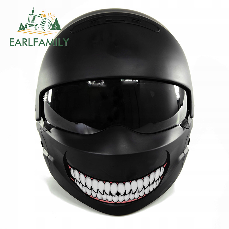 EARLFAMILY 13 cm-es Scary Devil Tooth sisakhoz autómatricák RV JDM motorkerékpár matrica vízálló lakóautó Vicces autós felszerelések