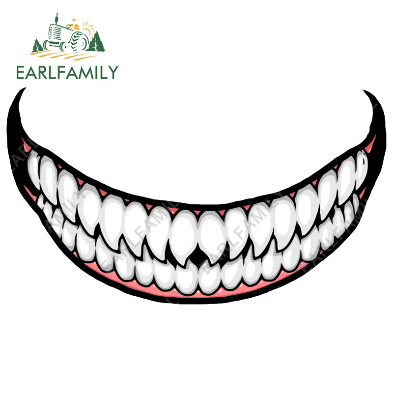 EARLFAMILY 13 cm-es Scary Devil Tooth sisakhoz autómatricák RV JDM motorkerékpár matrica vízálló lakóautó Vicces autós felszerelések