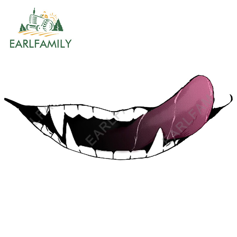 EARLFAMILY 13 cm-es Scary Devil Tooth sisakhoz autómatricák RV JDM motorkerékpár matrica vízálló lakóautó Vicces autós felszerelések