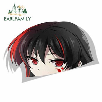 EARLFAMILY Забавен стикер за кола за Akame Ga Kill Peeker Peek Аниме Vinyl JDM Оформление на автомобил Прозорец Багажник Лаптоп 3D Декал