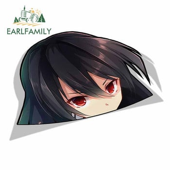 EARLFAMILY Забавен стикер за кола за Akame Ga Kill Peeker Peek Аниме Vinyl JDM Оформление на автомобил Прозорец Багажник Лаптоп 3D Декал