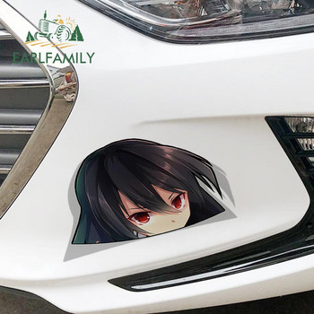 EARLFAMILY Забавен стикер за кола за Akame Ga Kill Peeker Peek Аниме Vinyl JDM Оформление на автомобил Прозорец Багажник Лаптоп 3D Декал