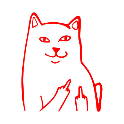 MAČKA srednji prst, SMJEŠNO, naljepnica s naljepnicom, vinilna naljepnica, prozor automobila, branik automobila, MacBook, boca s vodom