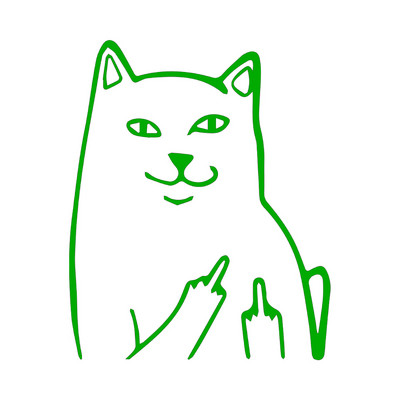 MAČKA srednji prst, SMJEŠNO, naljepnica s naljepnicom, vinilna naljepnica, prozor automobila, branik automobila, MacBook, boca s vodom