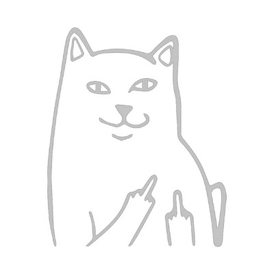 MAČKA srednji prst, SMJEŠNO, naljepnica s naljepnicom, vinilna naljepnica, prozor automobila, branik automobila, MacBook, boca s vodom