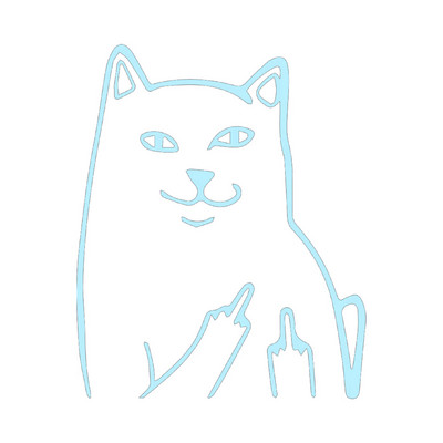 MAČKA srednji prst, SMJEŠNO, naljepnica s naljepnicom, vinilna naljepnica, prozor automobila, branik automobila, MacBook, boca s vodom