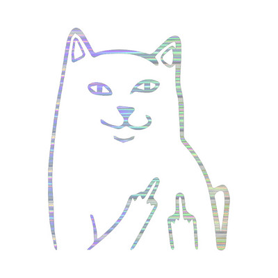 MAČKA srednji prst, SMJEŠNO, naljepnica s naljepnicom, vinilna naljepnica, prozor automobila, branik automobila, MacBook, boca s vodom