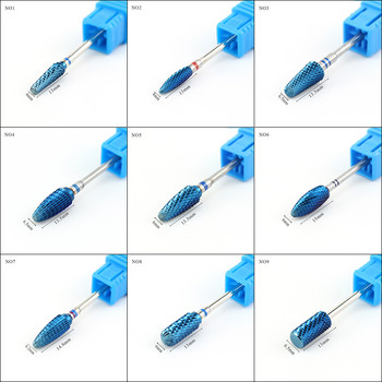 11 тип син волфрамов карбид Бормашина с нано покритие Ротационни пили за нокти за маникюр Електрическа бормашина за нокти Аксесоари