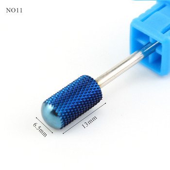 11 Τύπος Μπλε καρβίδιο βολφραμίου Burr Nano επίστρωση Τρυπάνι νυχιών Περιστροφικές λίμες νυχιών για μανικιούρ Ηλεκτρικό τρυπάνι νυχιών