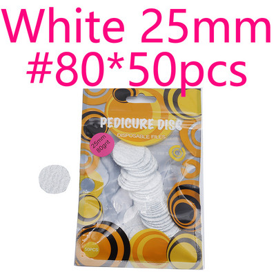 Új~Fekete/Fehér Csiszolópapír 50/db Pedikűr lábápoló eszközök 15mm 20mm 25mm körömfúró Lemeztárcsa Szalonkallusz Cserélhető