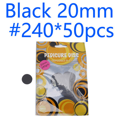 Új~Fekete/Fehér Csiszolópapír 50/db Pedikűr lábápoló eszközök 15mm 20mm 25mm körömfúró Lemeztárcsa Szalonkallusz Cserélhető
