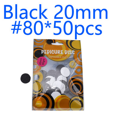 Új~Fekete/Fehér Csiszolópapír 50/db Pedikűr lábápoló eszközök 15mm 20mm 25mm körömfúró Lemeztárcsa Szalonkallusz Cserélhető