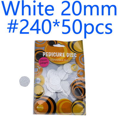 Új~Fekete/Fehér Csiszolópapír 50/db Pedikűr lábápoló eszközök 15mm 20mm 25mm körömfúró Lemeztárcsa Szalonkallusz Cserélhető