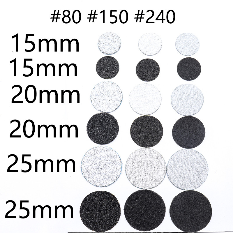 Új~Fekete/Fehér Csiszolópapír 50/db Pedikűr lábápoló eszközök 15mm 20mm 25mm körömfúró Lemeztárcsa Szalonkallusz Cserélhető