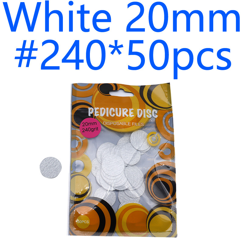 Új~Fekete/Fehér Csiszolópapír 50/db Pedikűr lábápoló eszközök 15mm 20mm 25mm körömfúró Lemeztárcsa Szalonkallusz Cserélhető
