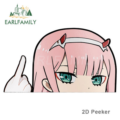 EARLFAMILY rajzfilm autómatrica a Darling In The Franxx Zero Two Peeker nagyfejű anime vinyl JDM ablakcsomagtartó laptop fali matricájának