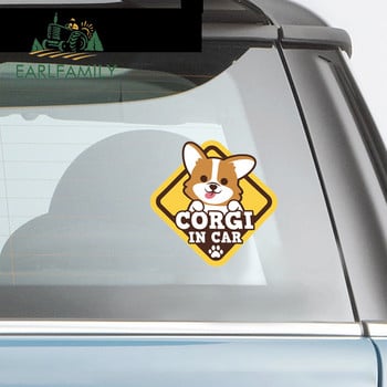 EARLFAMILY 13cm за Corgi Pembroke Personality Car Sticker Auto Motorcycle Decal Windows Occlusion Scratch Car Styling RV JDM