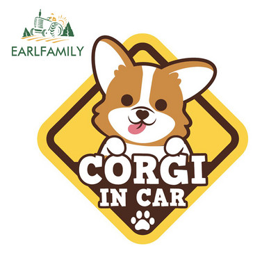 EARLFAMILY 13cm Corgi Pembroke Personality Auto uzlīme Auto Motocikla Uzlīme Logu oklūzija Scratch Car Styling RV JDM