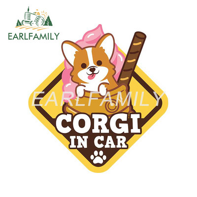 EARLFAMILY 13 cm Corgi Pembroke Personality autómatrica autó motorkerékpár matrica ablakok elzáródás karcolás autóformázó RV JDM