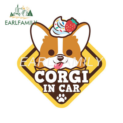 EARLFAMILY 13 cm Corgi Pembroke Personality autómatrica autó motorkerékpár matrica ablakok elzáródás karcolás autóformázó RV JDM
