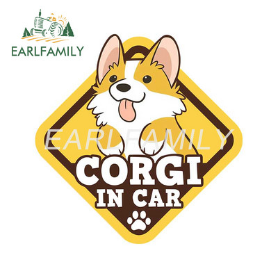 EARLFAMILY 13 cm Corgi Pembroke Personality autómatrica autó motorkerékpár matrica ablakok elzáródás karcolás autóformázó RV JDM
