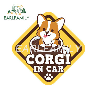 EARLFAMILY 13 cm Corgi Pembroke Personality autómatrica autó motorkerékpár matrica ablakok elzáródás karcolás autóformázó RV JDM