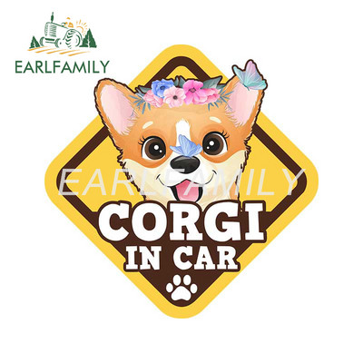 EARLFAMILY 13 cm Corgi Pembroke Personality autómatrica autó motorkerékpár matrica ablakok elzáródás karcolás autóformázó RV JDM