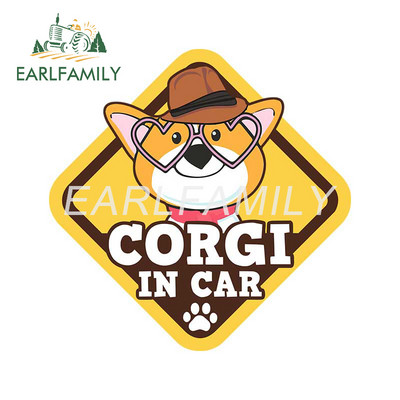 EARLFAMILY 13 cm Corgi Pembroke Personality autómatrica autó motorkerékpár matrica ablakok elzáródás karcolás autóformázó RV JDM
