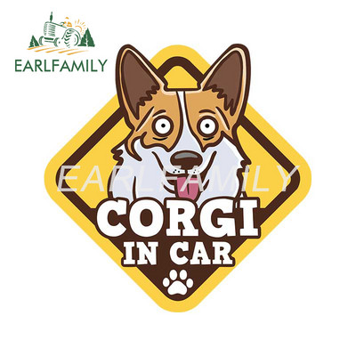 EARLFAMILY 13 cm Corgi Pembroke Personality autómatrica autó motorkerékpár matrica ablakok elzáródás karcolás autóformázó RV JDM