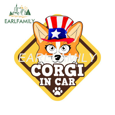 EARLFAMILY 13 cm Corgi Pembroke Personality autómatrica autó motorkerékpár matrica ablakok elzáródás karcolás autóformázó RV JDM