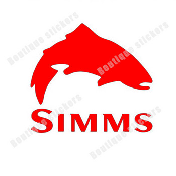 Simms Fishing Outdoor Sports Trout Vinyl Decal Sticker Car Window Cooler Truck Bumper Boot Art Pattern Аксесоари за предно стъкло