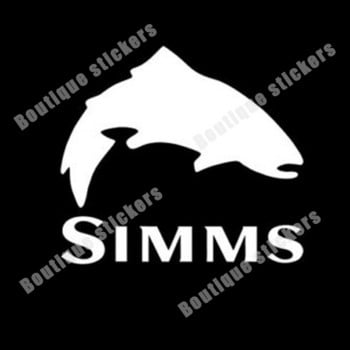 Simms Fishing Outdoor Sports Trout Vinyl Decal Sticker Car Window Cooler Truck Bumper Boot Art Pattern Аксесоари за предно стъкло