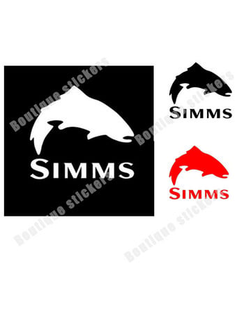 Simms Fishing Outdoor Sports Trout Vinyl Decal Sticker Car Window Cooler Truck Bumper Boot Art Pattern Аксесоари за предно стъкло