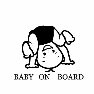 15CM*11.5CM BABY ON BOARD Car Decal Vinyl Lovely Boy Sticker Black/Silver за Skoda Stickers