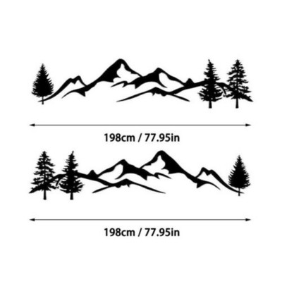 Akciós 150 cm-es lakóautó matrica Tree Decal Mountain Scene autós matrica Erdei vinyl grafikus készlet lakóautóhoz lakóautó utánfutó autótartozékok